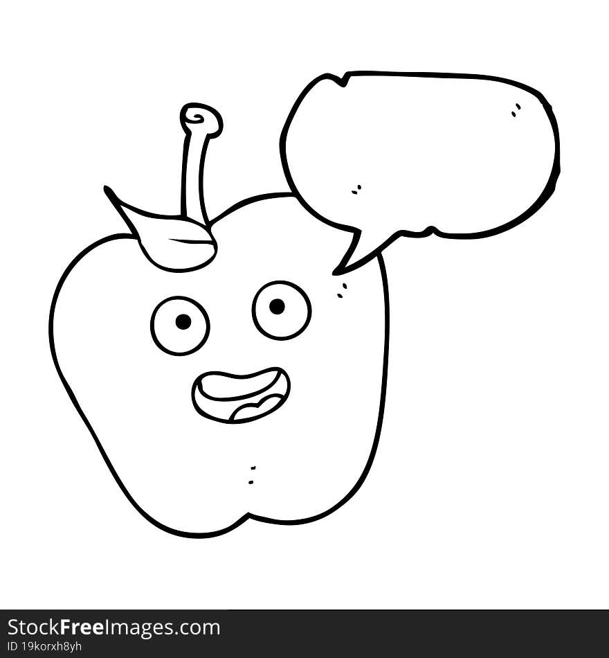 speech bubble cartoon apple