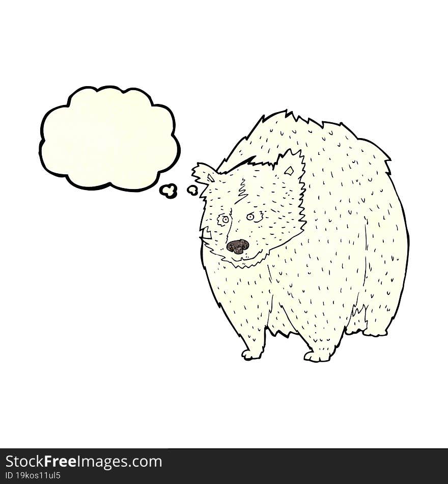 huge polar bear cartoon with thought bubble