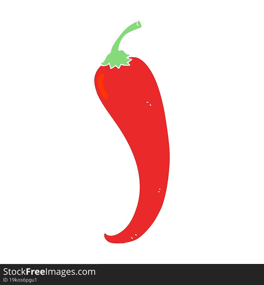 flat color illustration of chilli pepper. flat color illustration of chilli pepper