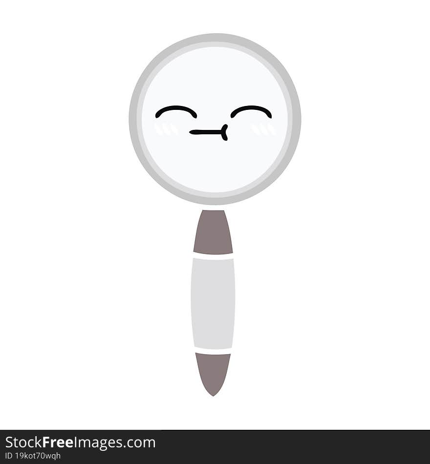 flat color retro cartoon magnifying glass