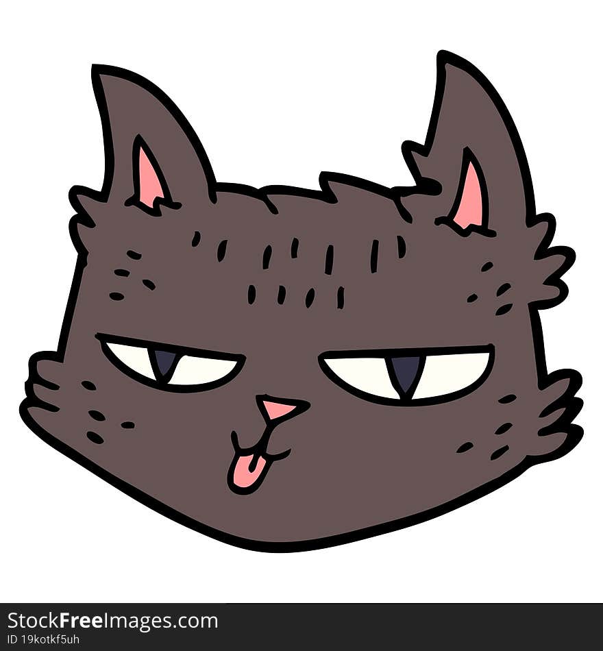 funny cartoon doodle cat