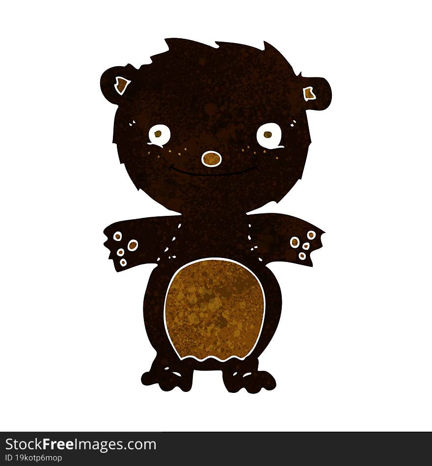 Cartoon Happy Little Black Bear