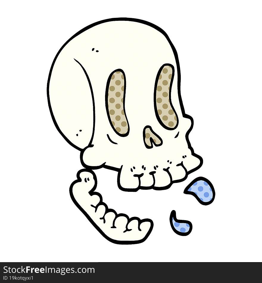 Funny Cartoon Doodle Skull