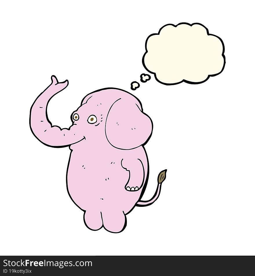 Cartoon Funny Elephant With Thought Bubble