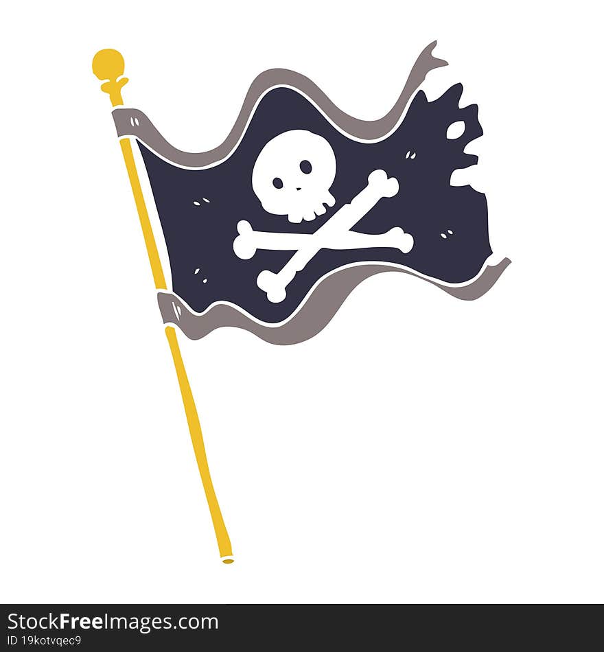 flat color style cartoon pirate flag