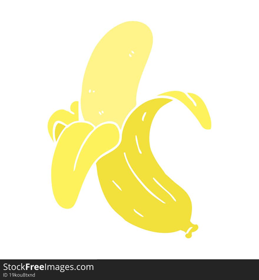 flat color illustration cartoon banana