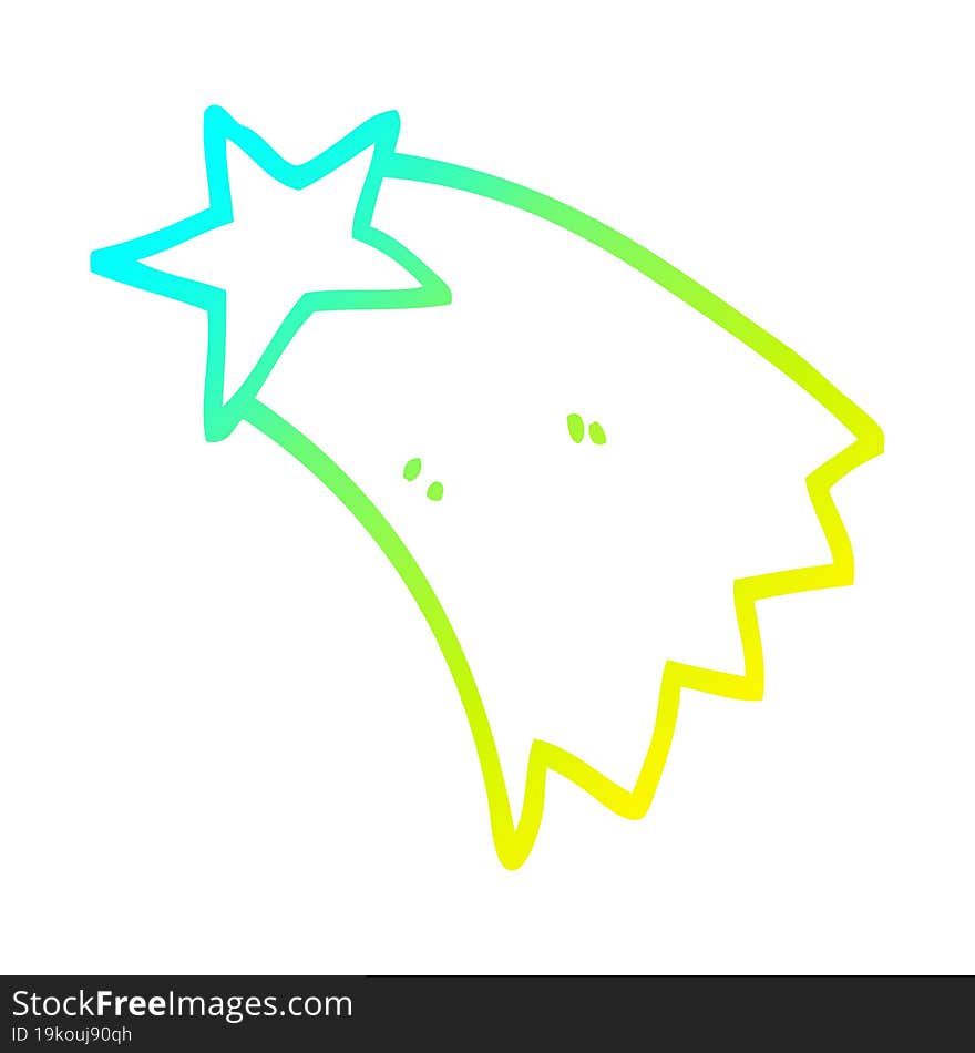 cold gradient line drawing cartoon shooting star