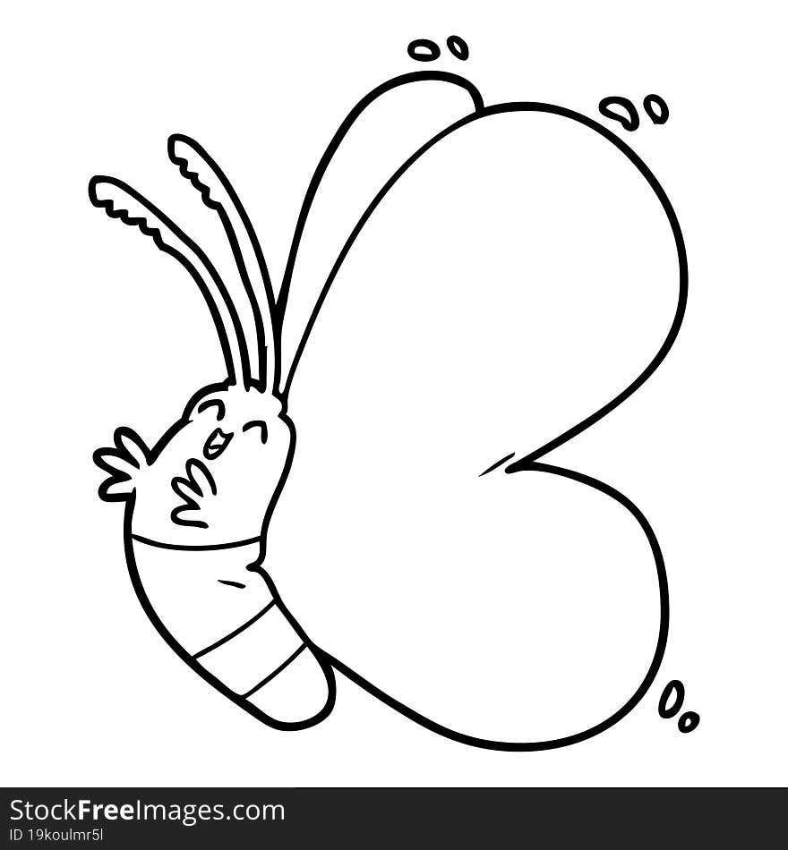 funny cartoon butterfly. funny cartoon butterfly