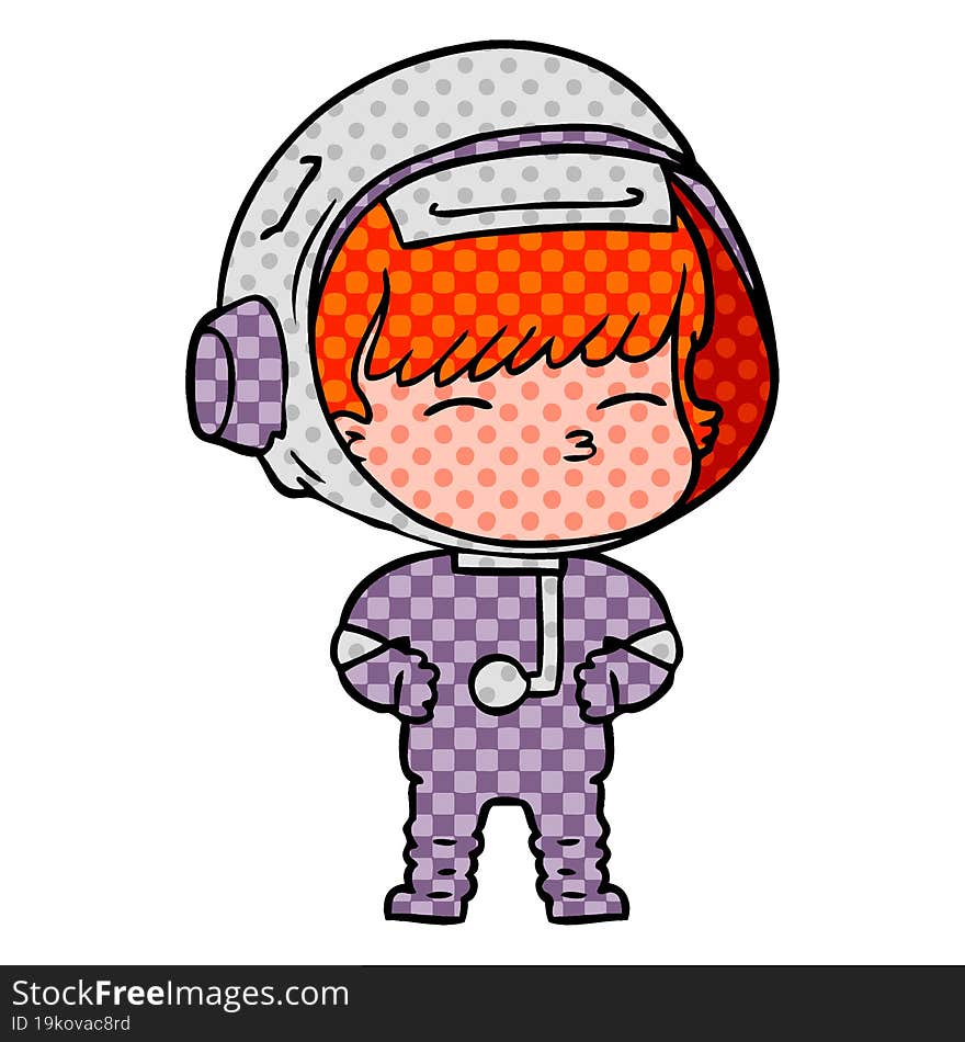 cartoon curious astronaut. cartoon curious astronaut