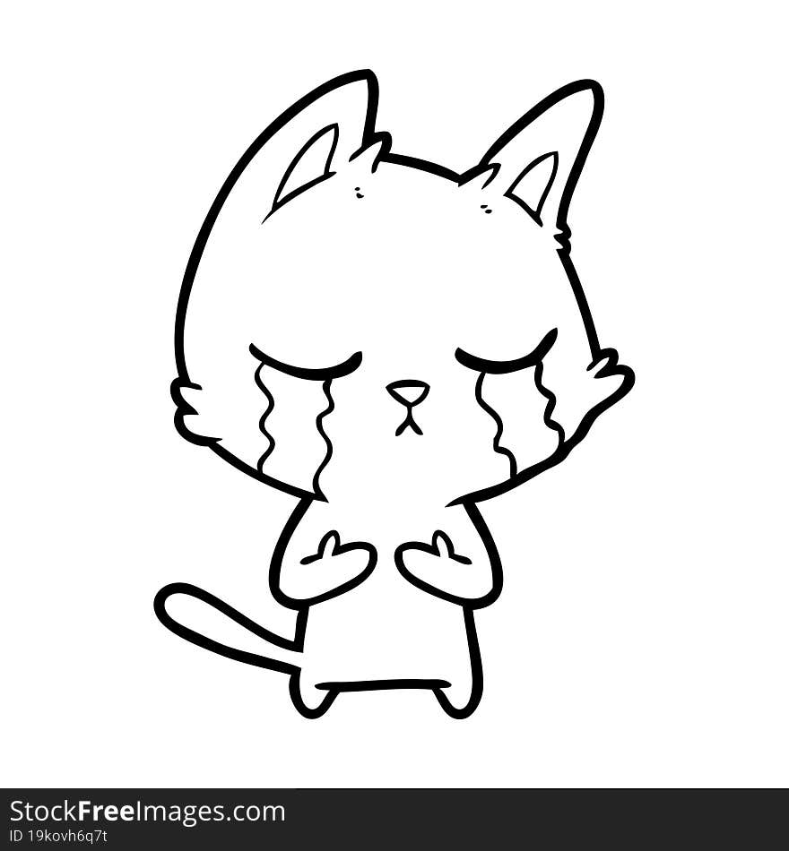 crying cartoon cat. crying cartoon cat