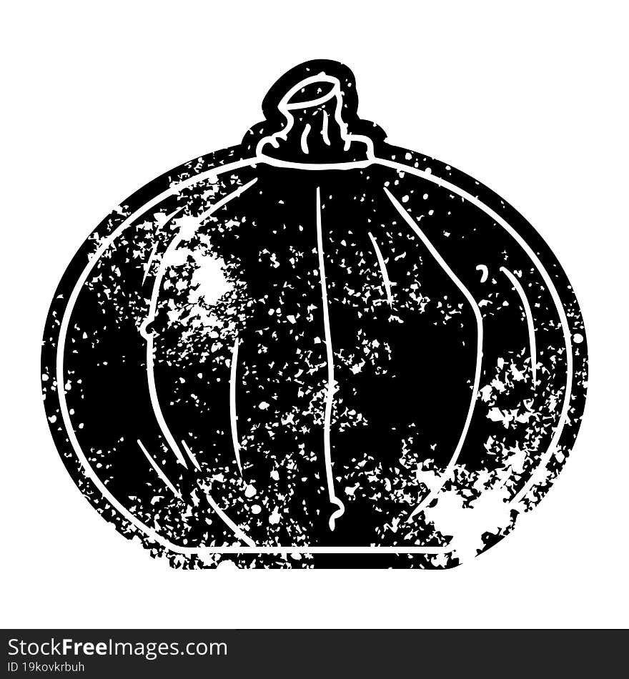 Grunge Icon Drawing Of A Pumpkin