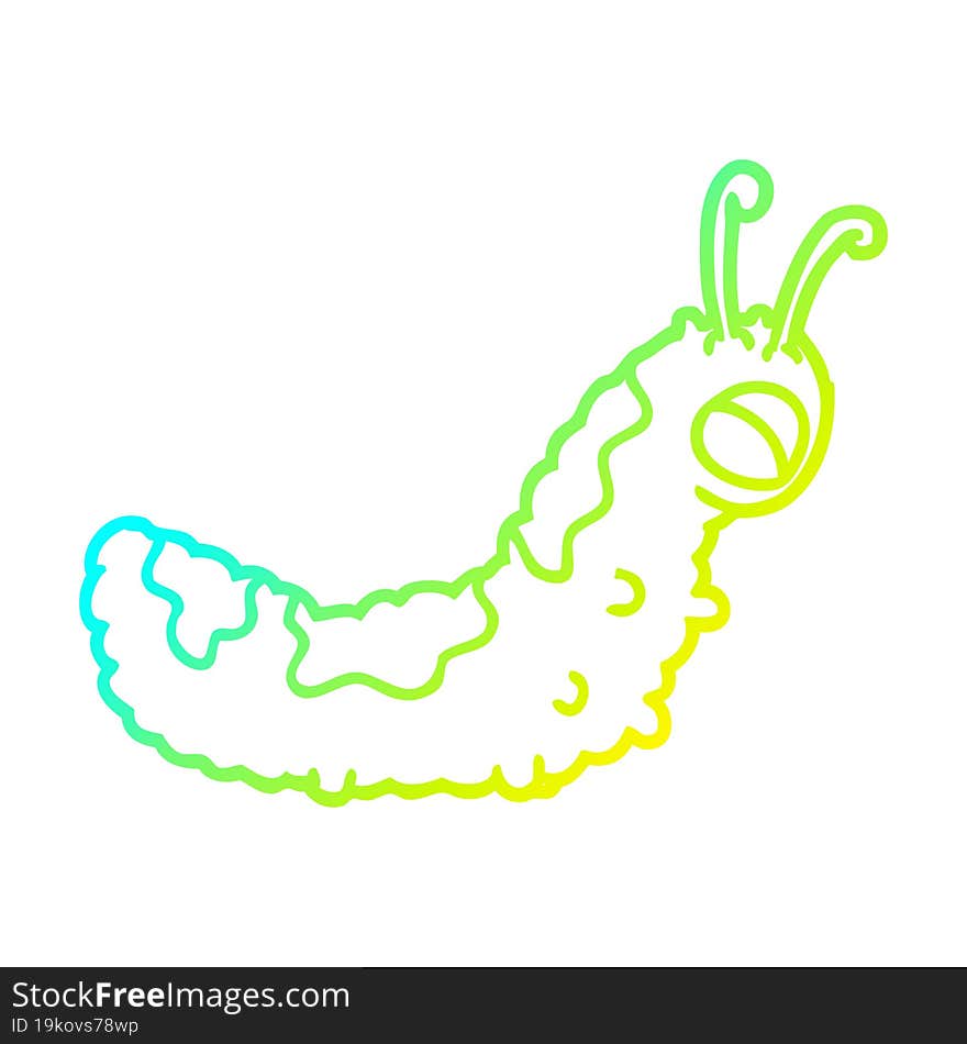 cold gradient line drawing funny cartoon caterpillar