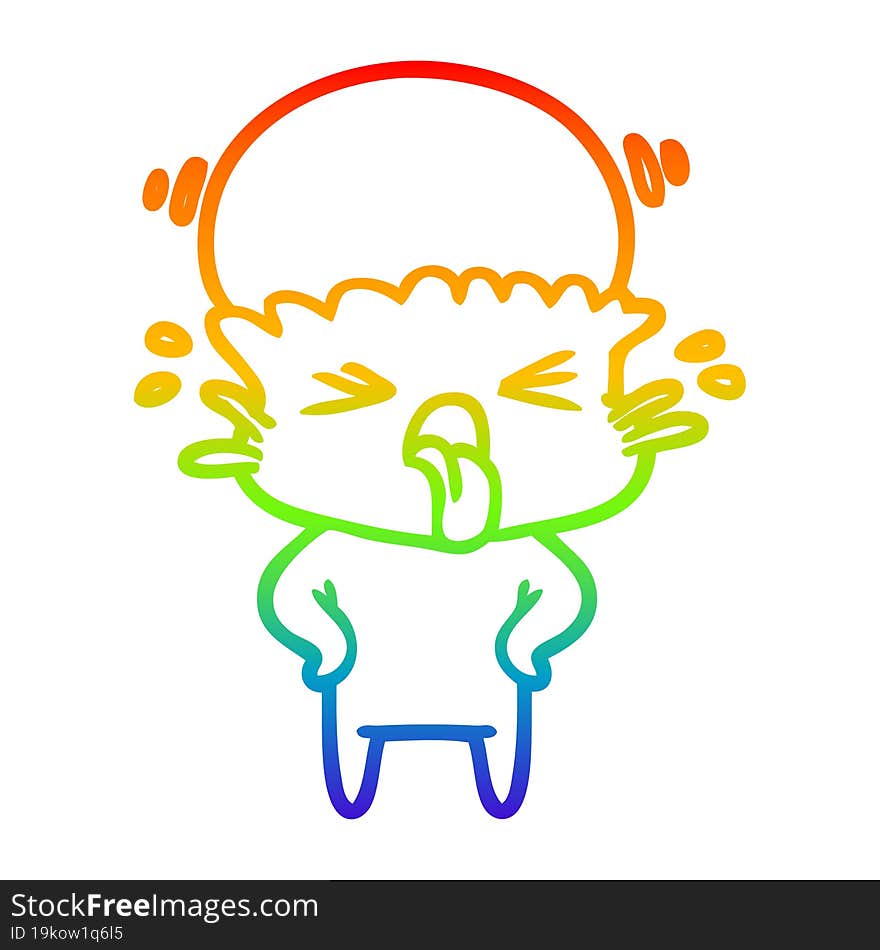 rainbow gradient line drawing weird cartoon alien