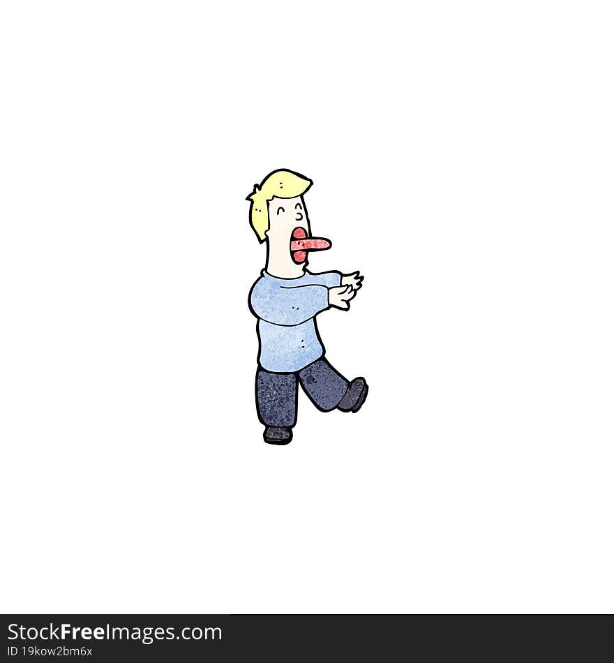 cartoon sleepwalking man