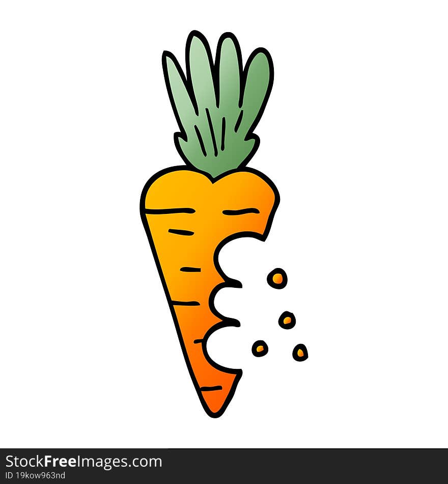 cartoon doodle carrot with bite marks