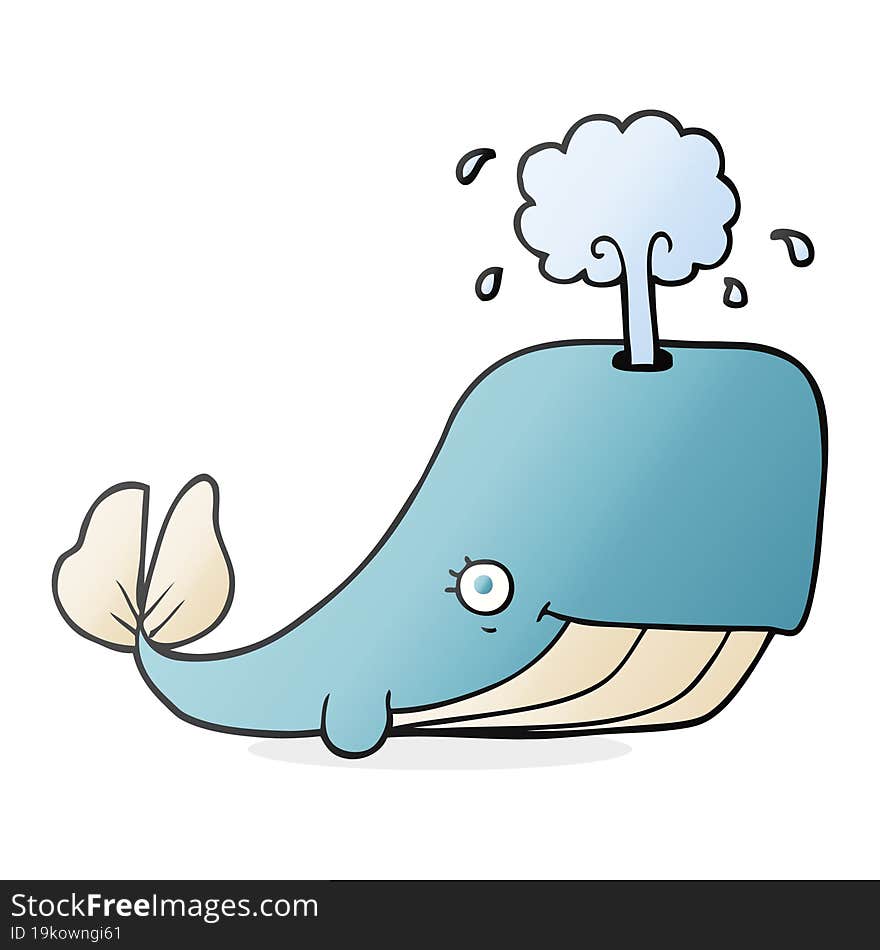 cartoon whale spouting water