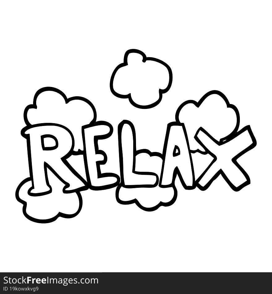 line drawing cartoon relax symbol