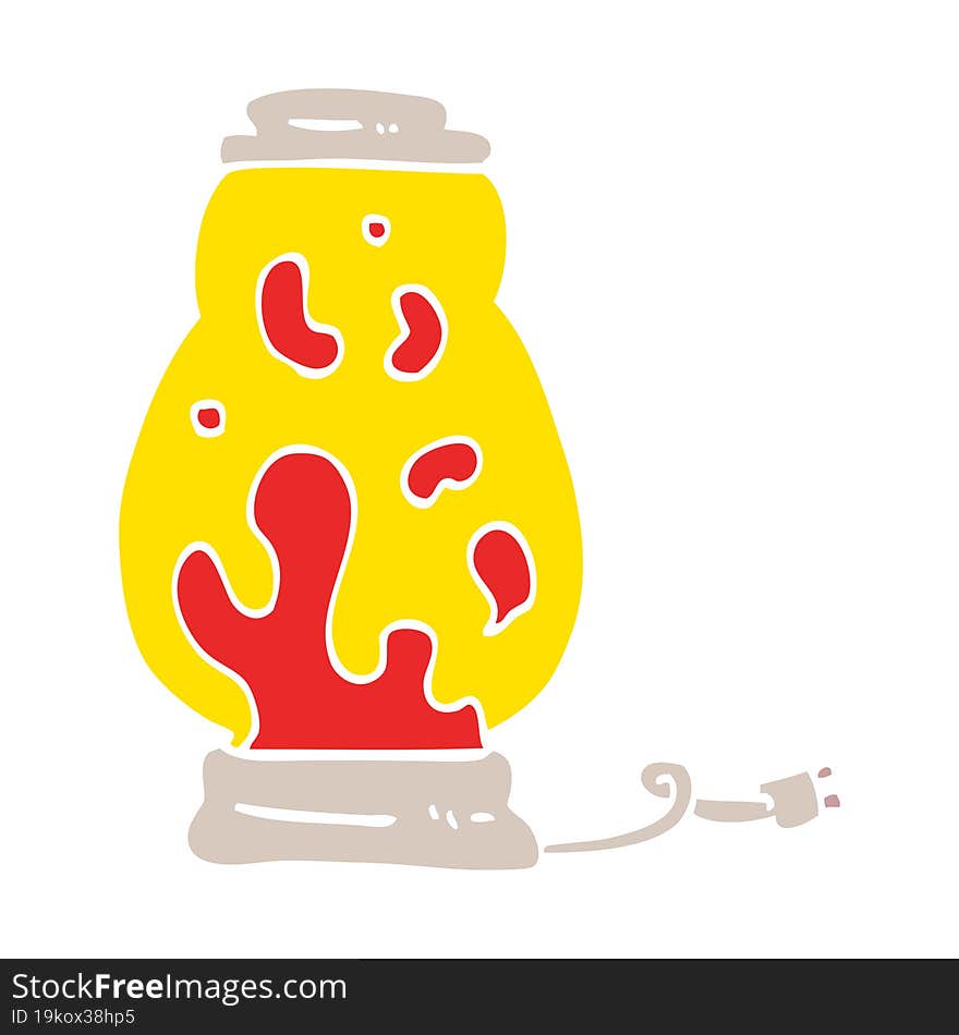 flat color illustration cartoon lava lamp