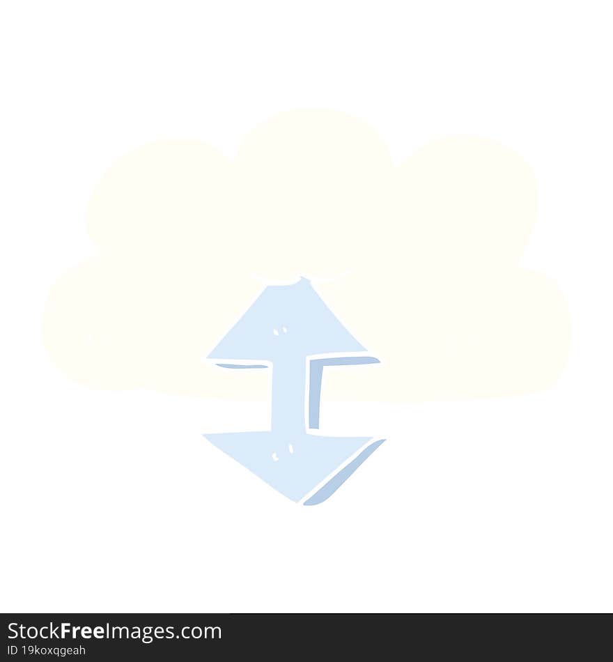 flat color illustration of a cartoon digital cloud