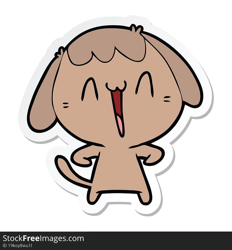 sticker of a cute cartoon dog