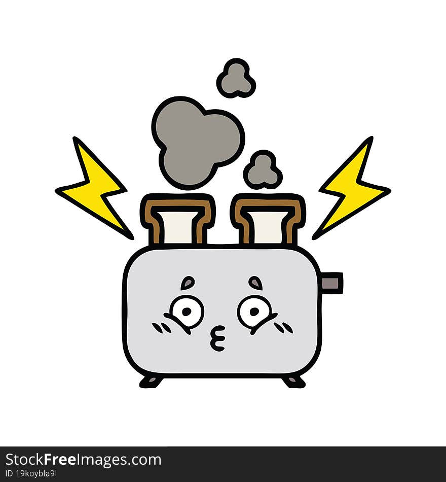 cute cartoon of a of a toaster. cute cartoon of a of a toaster