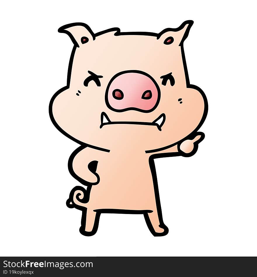 angry cartoon pig. angry cartoon pig