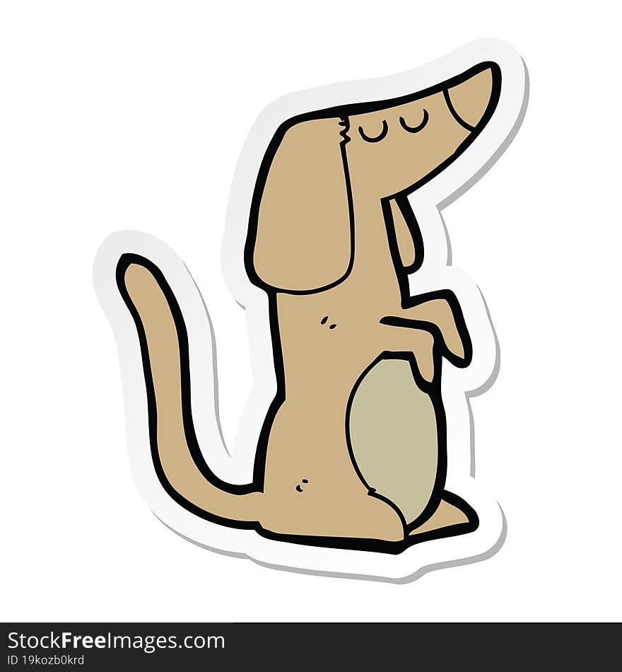 sticker of a cartoon dog