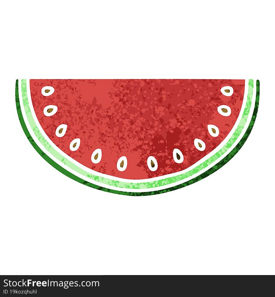 quirky retro illustration style cartoon watermelon