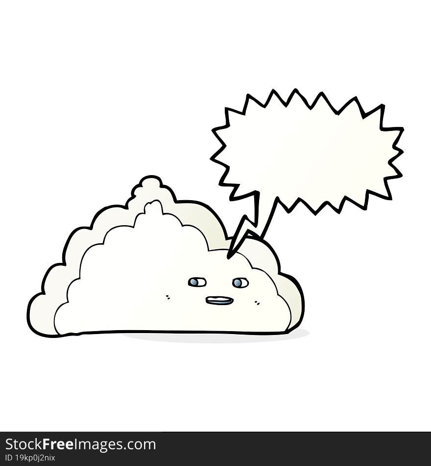 cartoon cloud with speech bubble