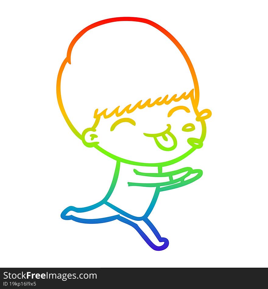 rainbow gradient line drawing cartoon rude man