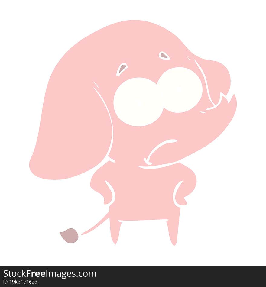 flat color style cartoon unsure elephant