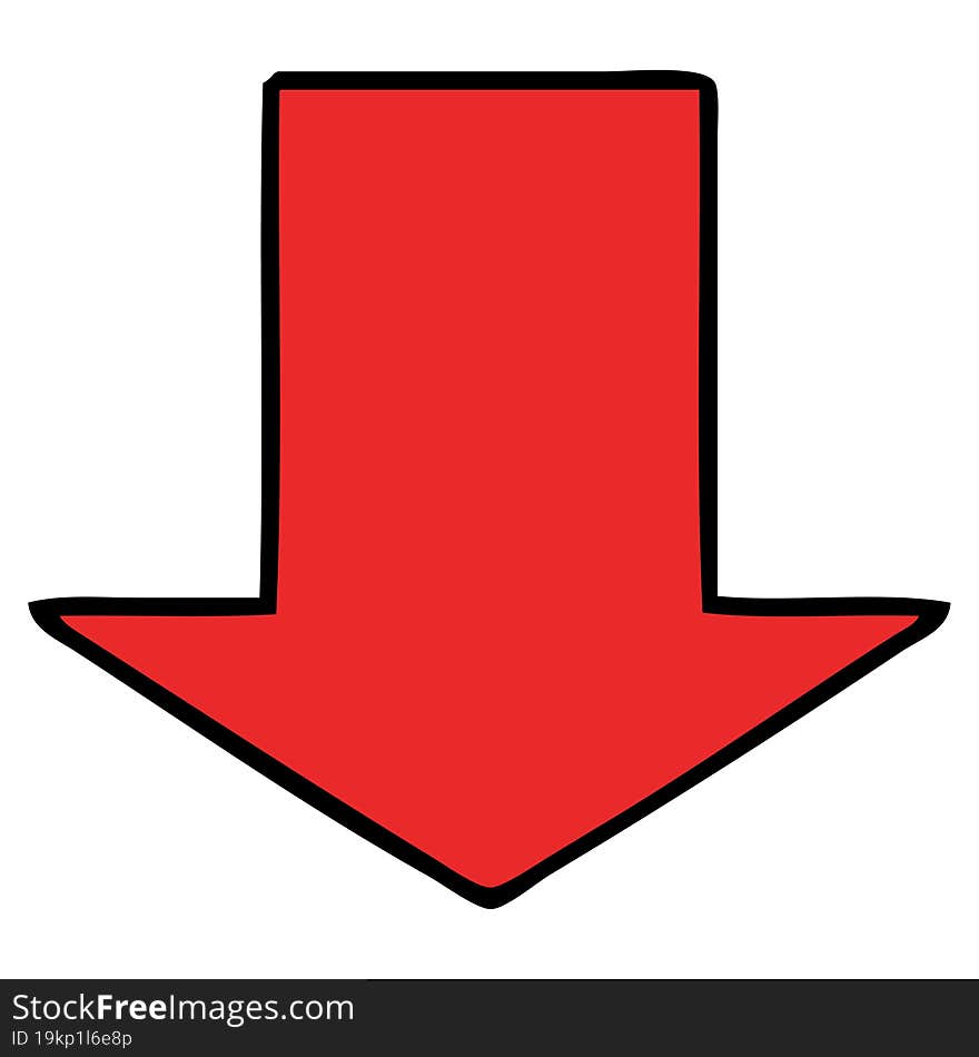 cartoon of a pointing arrow. cartoon of a pointing arrow