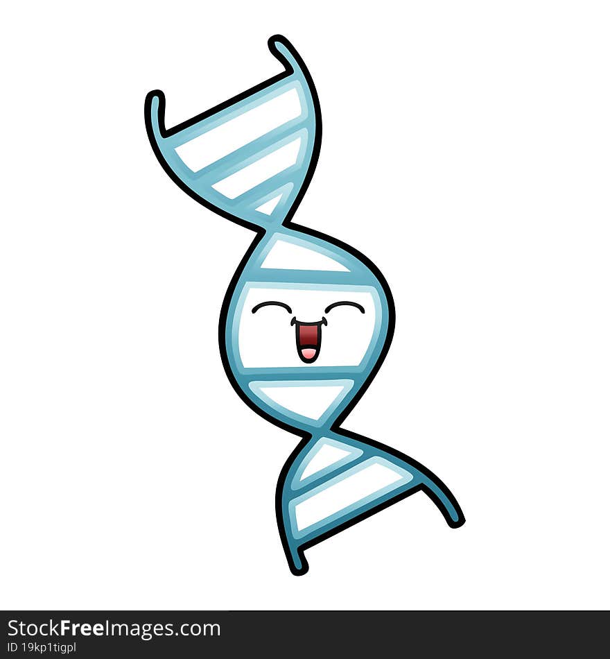 Gradient Shaded Cartoon DNA Strand