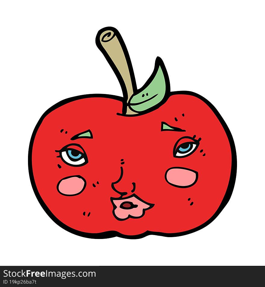 cartoon apple with face