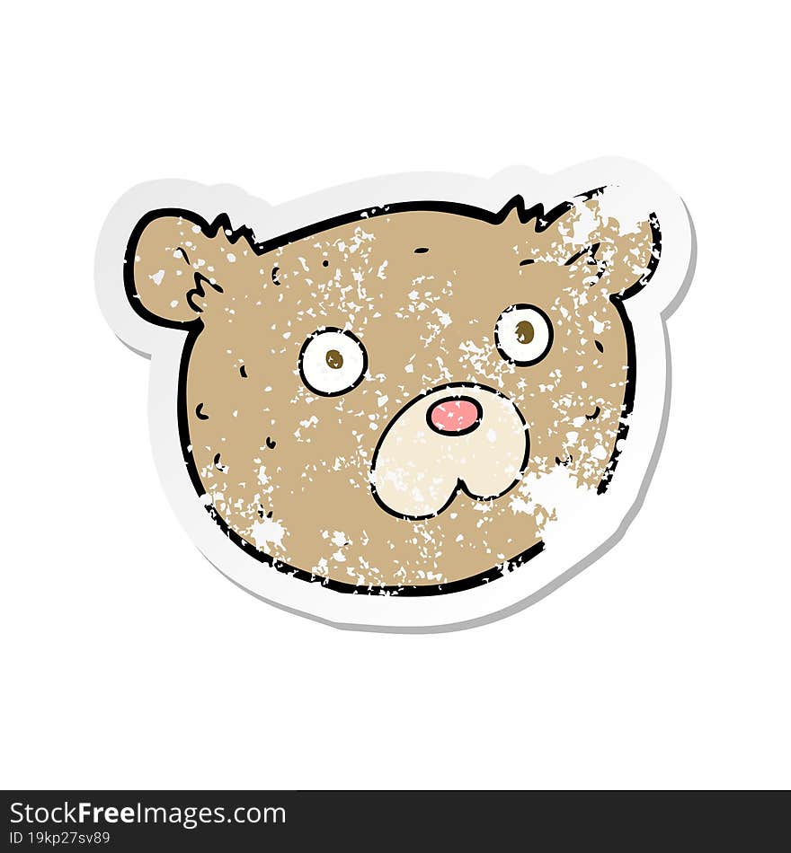 Retro Distressed Sticker Of A Cartoon Teddy Bear