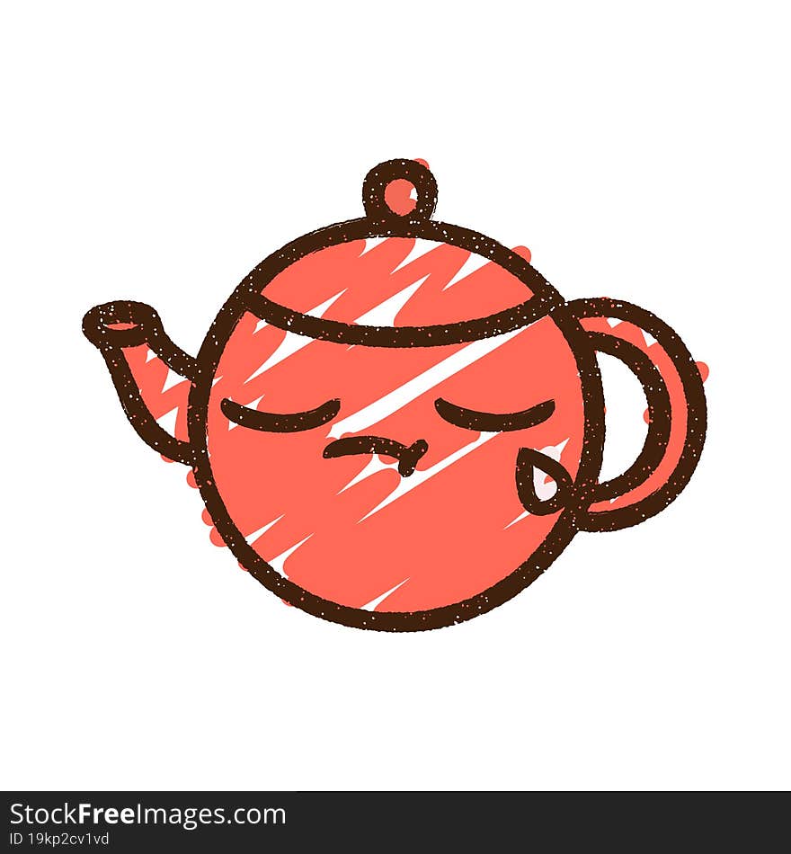 Crying Teapot Chalk Drawing