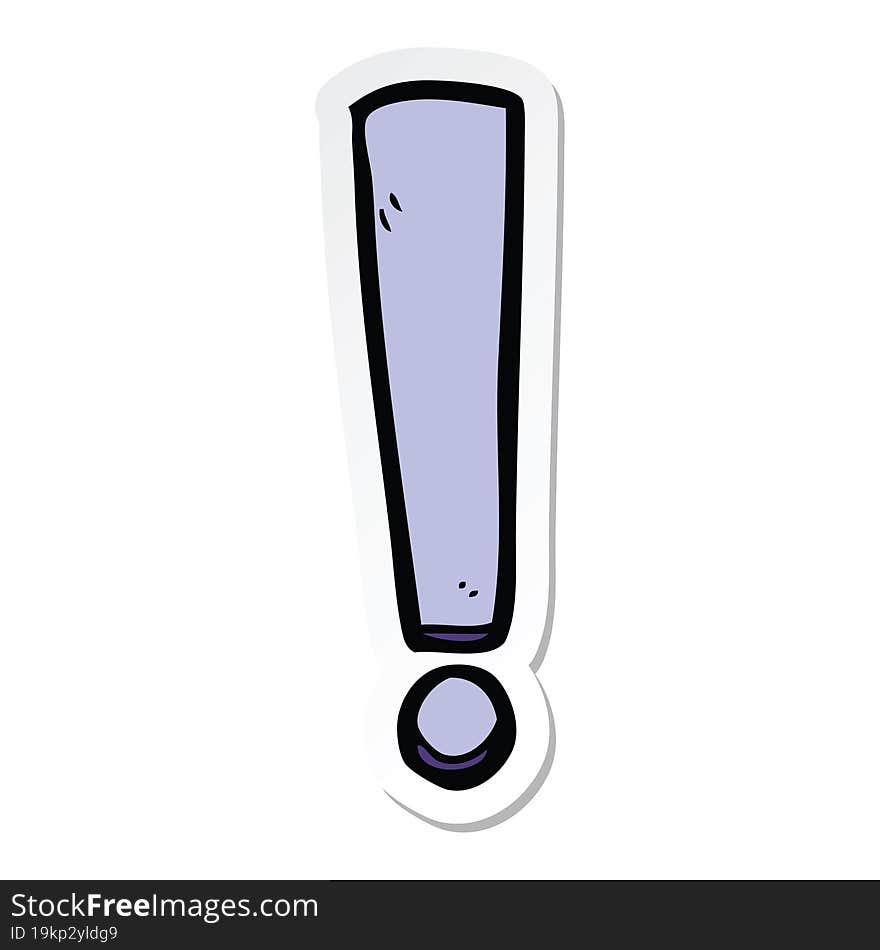 sticker of a cartoon exclamation mark