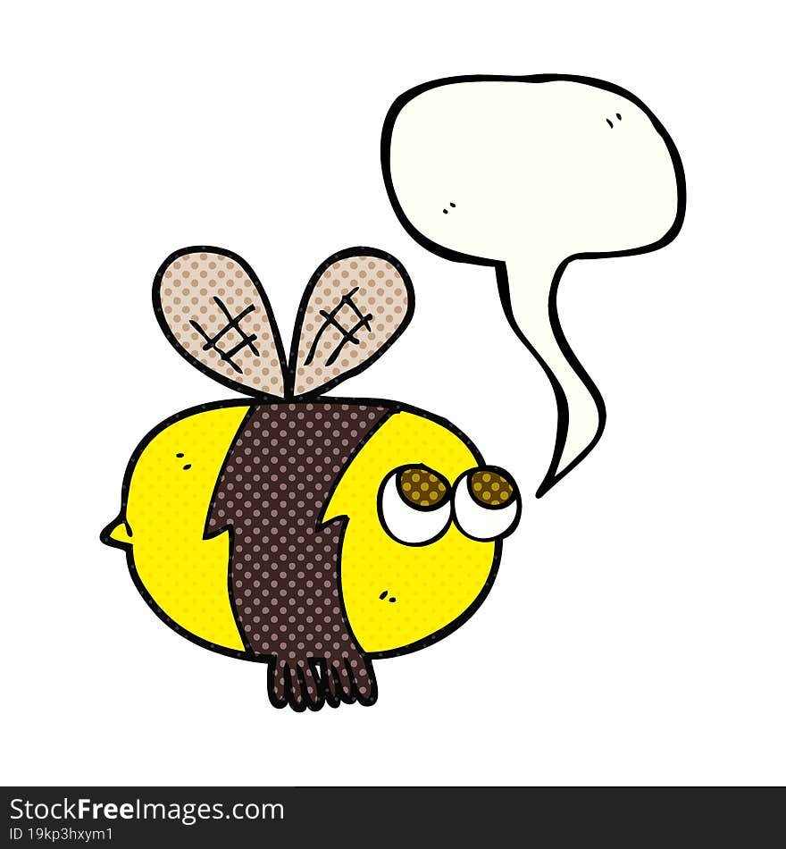 comic book speech bubble cartoon bee