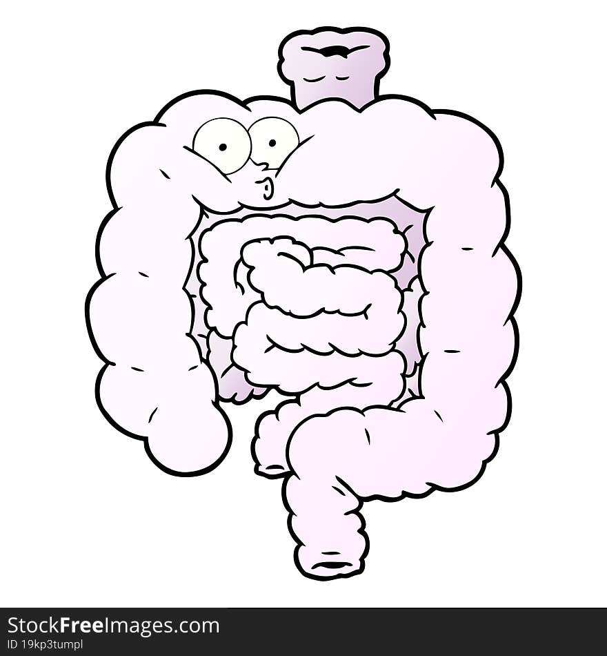 cartoon surprised intestines. cartoon surprised intestines