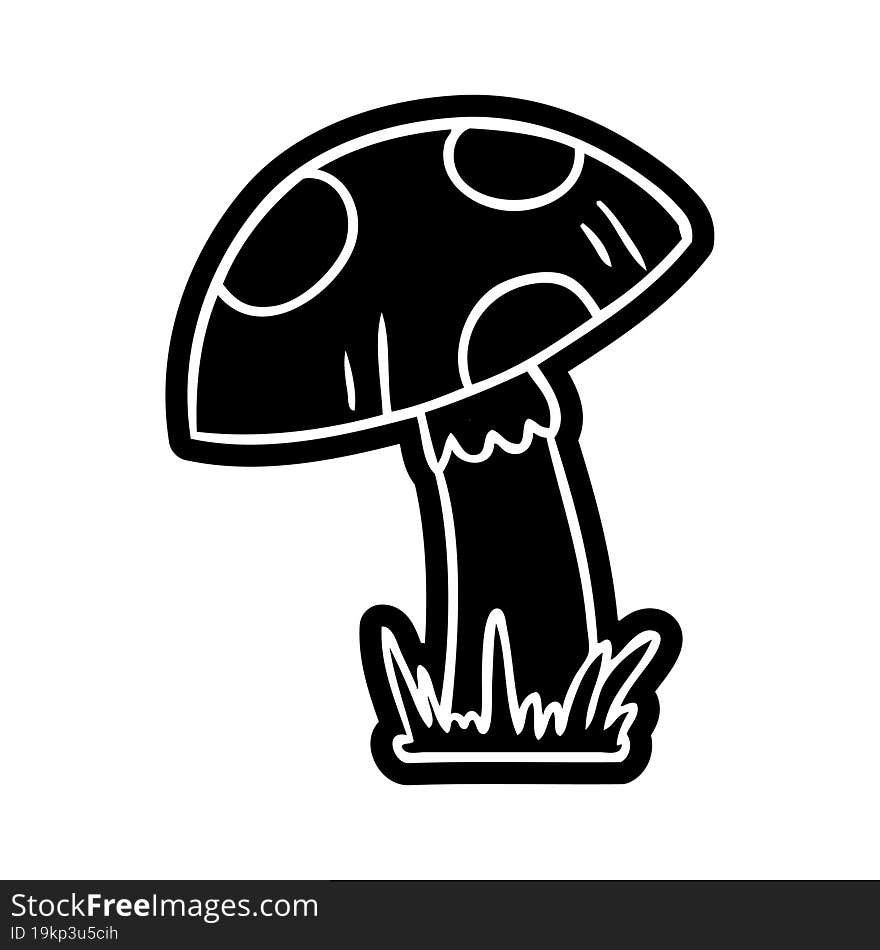 cartoon icon drawing of a toad stool