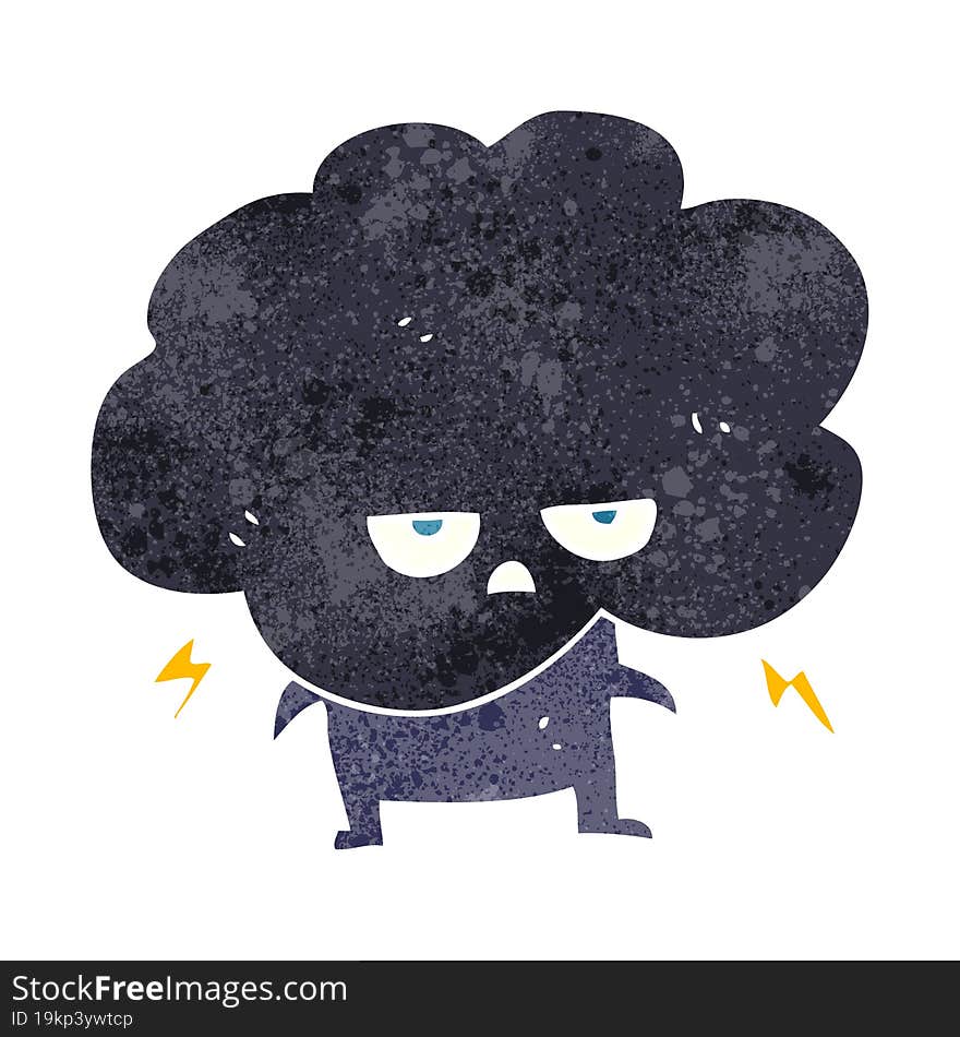 Retro Cartoon Raincloud