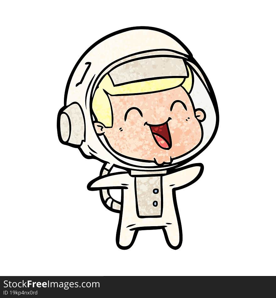 happy cartoon astronaut. happy cartoon astronaut