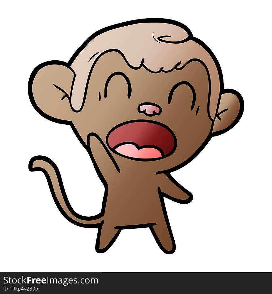 shouting cartoon monkey. shouting cartoon monkey