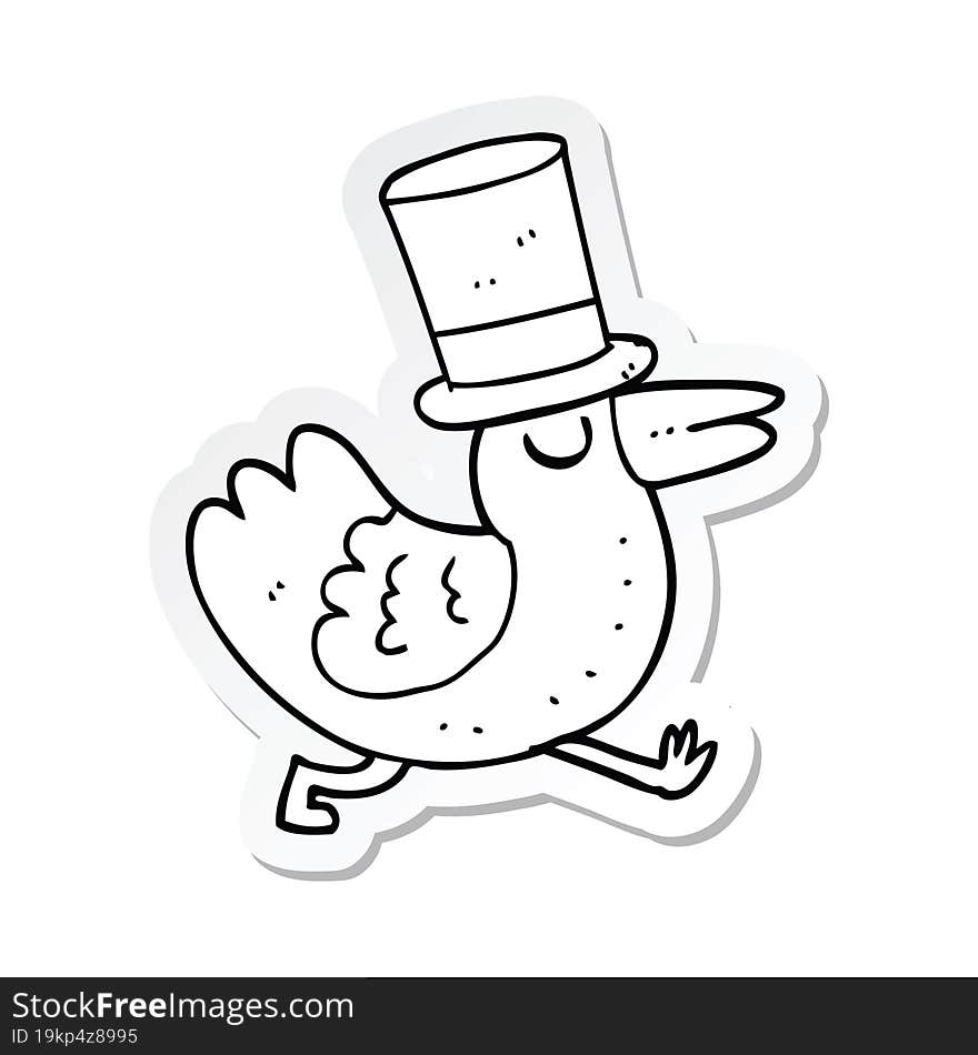 sticker of a funny cartoon bird