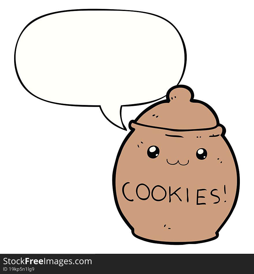 cartoon cookie jar and speech bubble