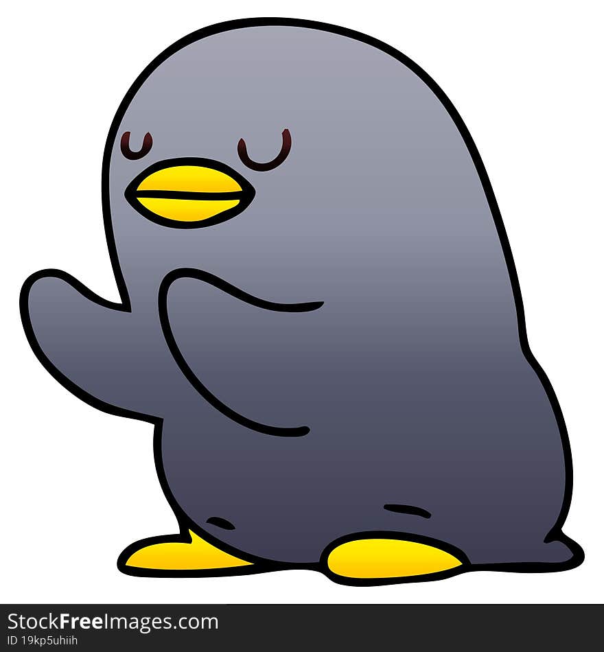 quirky gradient shaded cartoon penguin