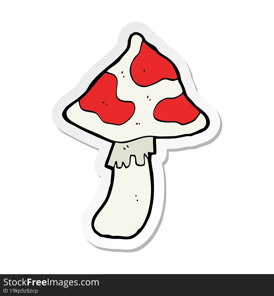 Sticker Of A Cartoon Toadstool