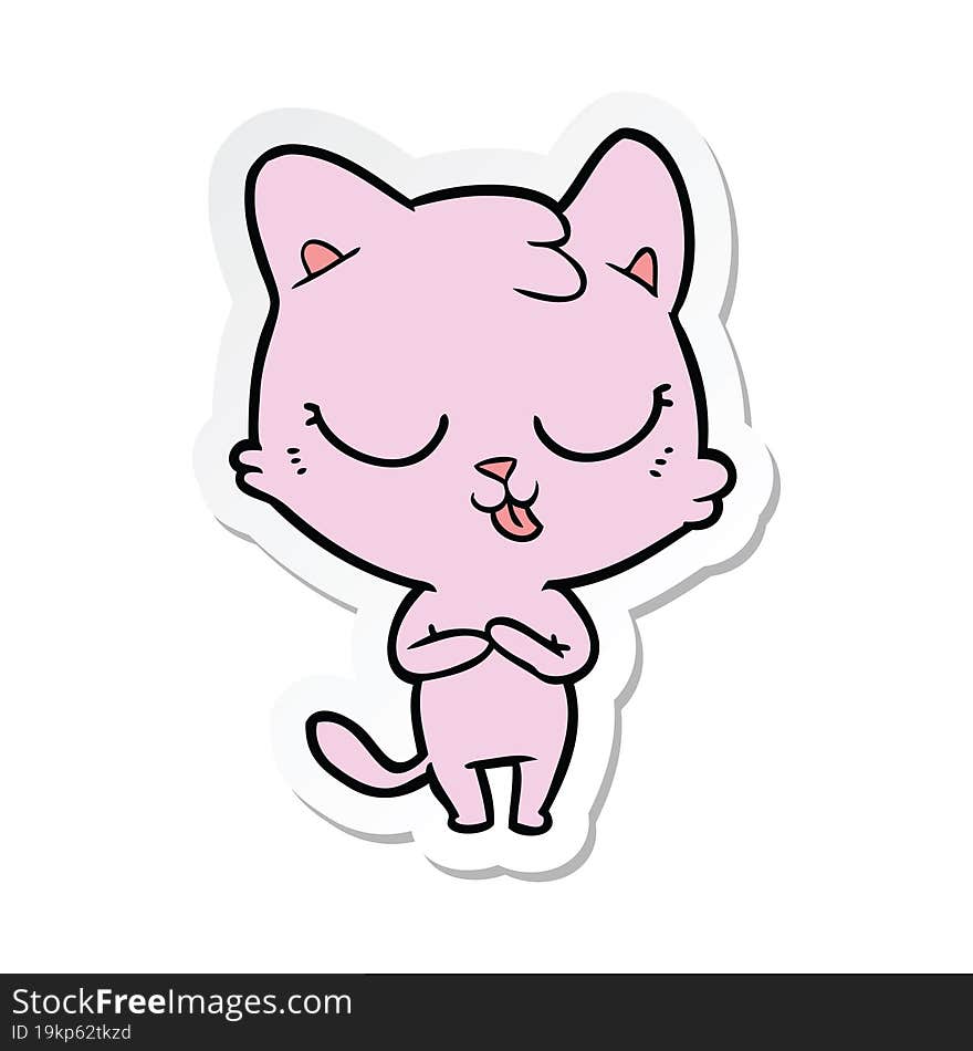 Sticker Of A Cartoon Cat