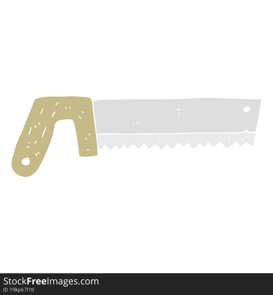 flat color illustration of a cartoon wood saw