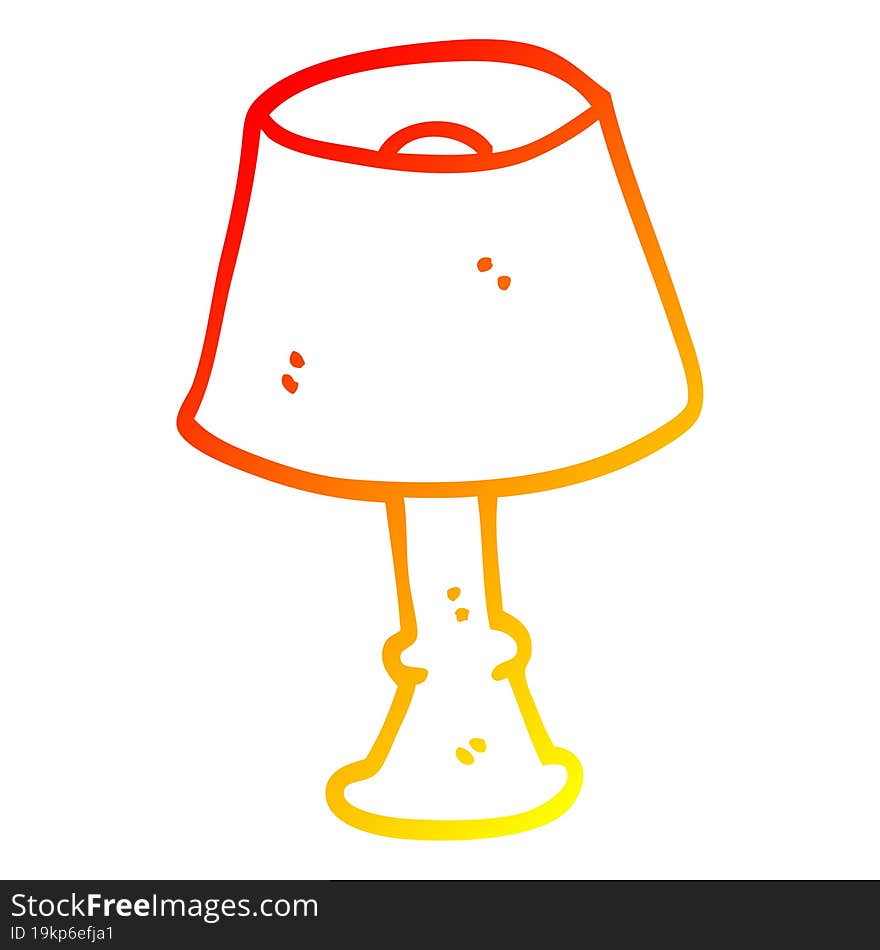 warm gradient line drawing of a cartoon house lamp